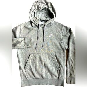 NIKE Classic gray pullover HOODIE men’s XS Comfy Logo SWEATSHIRT VGUC